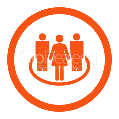 Society flat orange color rounded glyph icon