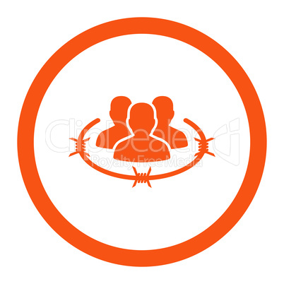 Strict management flat orange color rounded glyph icon