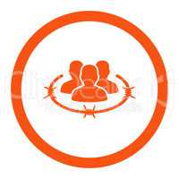 Strict management flat orange color rounded glyph icon