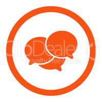 Webinar flat orange color rounded glyph icon