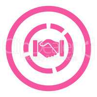 Acquisition diagram flat pink color rounded glyph icon