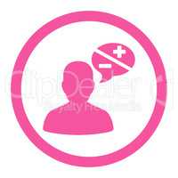 Arguments flat pink color rounded glyph icon