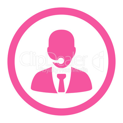 Call center operator flat pink color rounded glyph icon