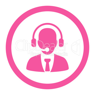 Call center flat pink color rounded glyph icon