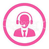 Call center flat pink color rounded glyph icon