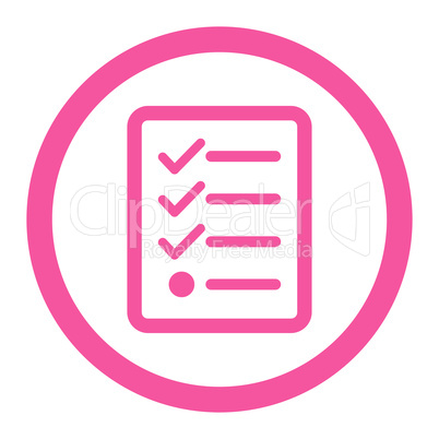 Checklist flat pink color rounded glyph icon