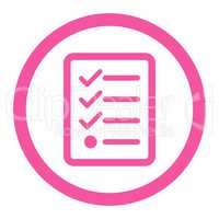Checklist flat pink color rounded glyph icon