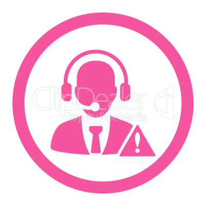 Emergency service flat pink color rounded glyph icon