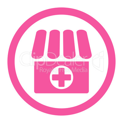 Drugstore flat pink color rounded glyph icon