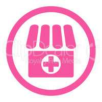 Drugstore flat pink color rounded glyph icon