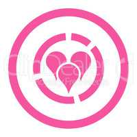 Geo diagram flat pink color rounded glyph icon