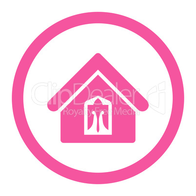 Home flat pink color rounded glyph icon