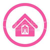 Home flat pink color rounded glyph icon