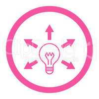 Idea flat pink color rounded glyph icon
