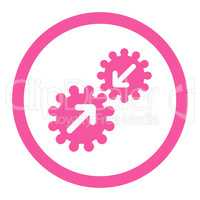 Integration flat pink color rounded glyph icon