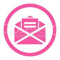 Open mail flat pink color rounded glyph icon