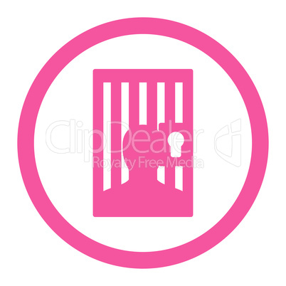 Prison flat pink color rounded glyph icon