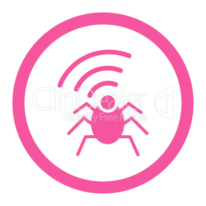 Radio spy bug flat pink color rounded glyph icon