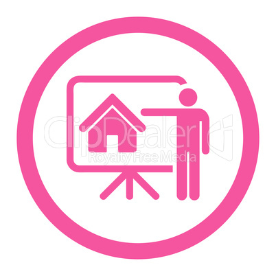 Realtor flat pink color rounded glyph icon