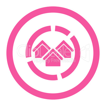 Realty diagram flat pink color rounded glyph icon