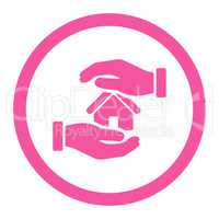 Realty insurance flat pink color rounded glyph icon