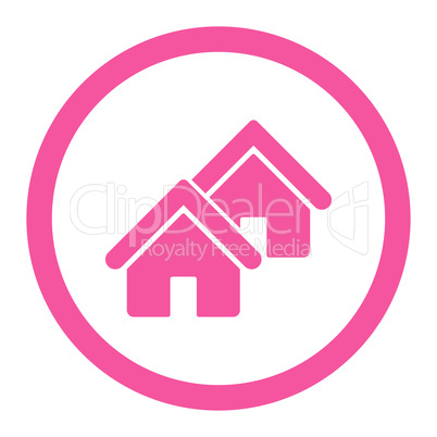 Realty flat pink color rounded glyph icon