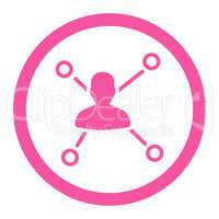 Relations flat pink color rounded glyph icon