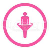 Sales funnel flat pink color rounded glyph icon