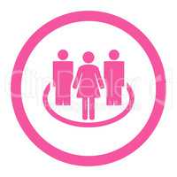 Society flat pink color rounded glyph icon