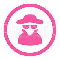 Spy flat pink color rounded glyph icon