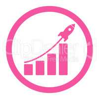Startup sales flat pink color rounded glyph icon