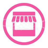 Store flat pink color rounded glyph icon