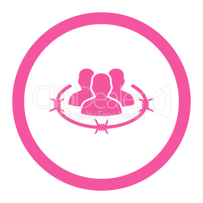 Strict management flat pink color rounded glyph icon