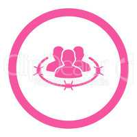 Strict management flat pink color rounded glyph icon