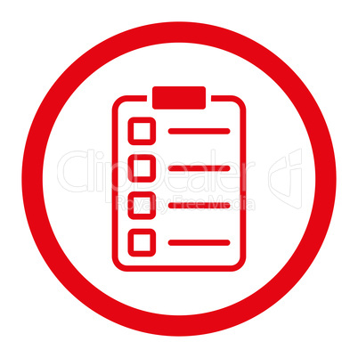 Examination flat red color rounded glyph icon