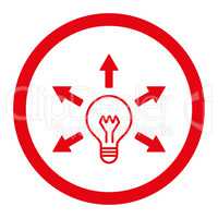 Idea flat red color rounded glyph icon
