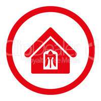 Home flat red color rounded glyph icon