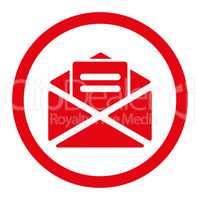 Open mail flat red color rounded glyph icon