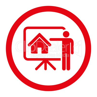 Realtor flat red color rounded glyph icon