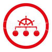 Rule flat red color rounded glyph icon