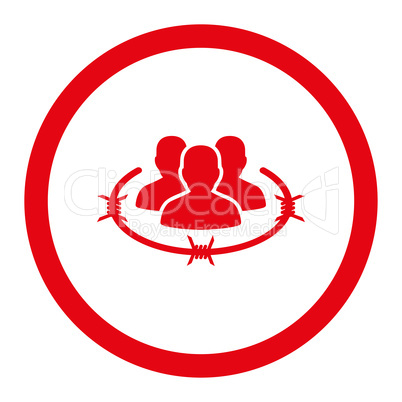 Strict management flat red color rounded glyph icon