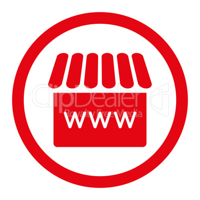Webstore flat red color rounded glyph icon