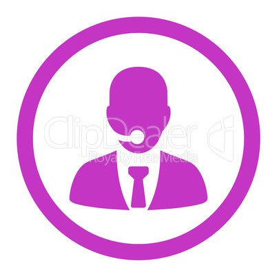 Call center operator flat violet color rounded glyph icon