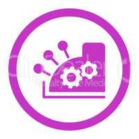 Cash register flat violet color rounded glyph icon