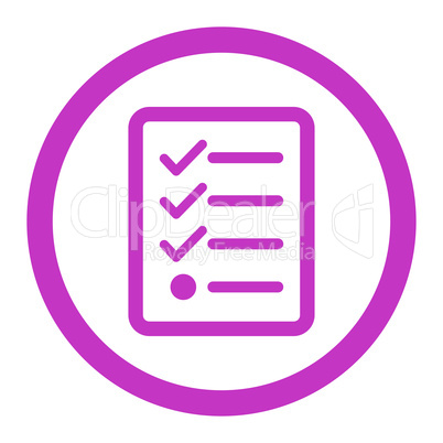 Checklist flat violet color rounded glyph icon