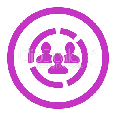 Demography diagram flat violet color rounded glyph icon