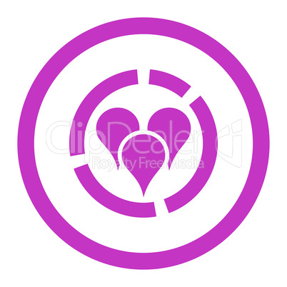 Geo diagram flat violet color rounded glyph icon