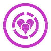 Geo diagram flat violet color rounded glyph icon