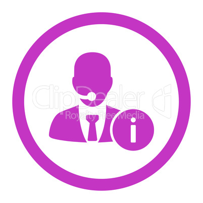 Help desk flat violet color rounded glyph icon