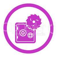 Hacking theft flat violet color rounded glyph icon